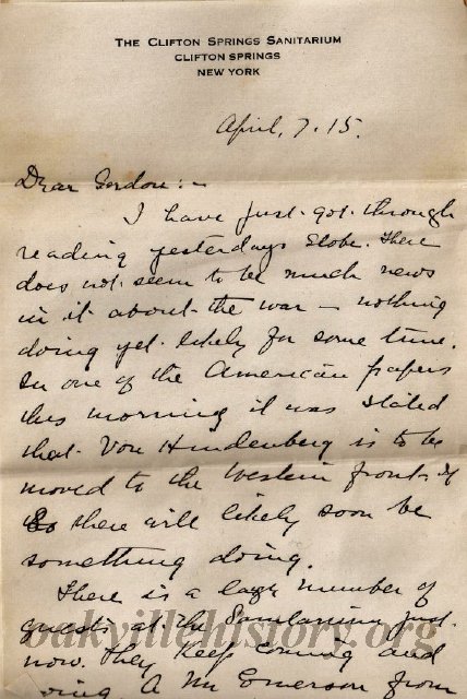 Munro Letters- 1915 Apr 7- from James E. Munro to Gordon Munro