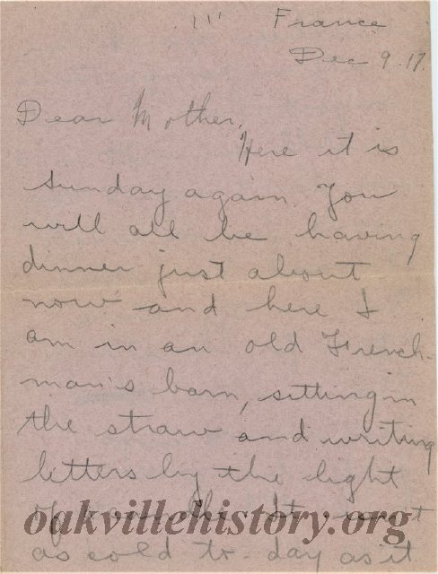 Munro Letters- 1917 Dec 9- Melville Munro to Jessie Munro