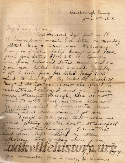 Munro Letters- 1917 June 10- Melville Munro to Jessie Munro