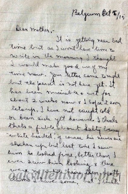 Munro Letters- 1915 Oct 7- from Gordon Munro to Jessie Munro