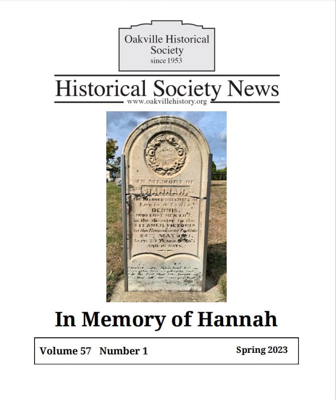 Newsletter cover in memory of hannah tombstone 