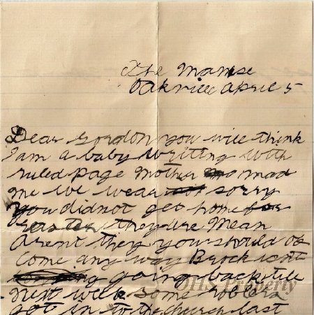 Munro Letters- 1915 Apr 5- from Ethel Munro to Gordon Munro