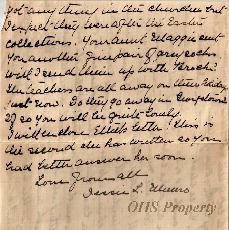 Munro Letters- 1915 Apr 5- from Jessie Munro to Gordon Munro