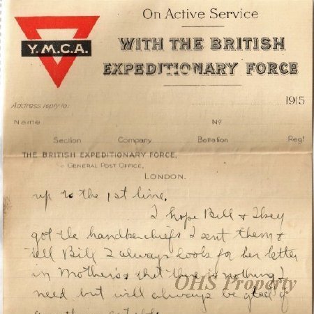 Munro Letters- 1915 Aug 22- from Gordon Munro to Margaret Munro 