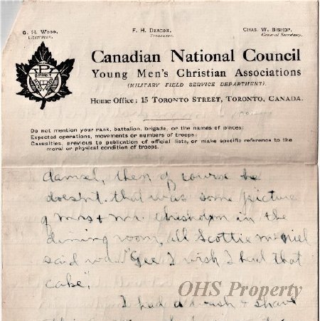 Munro Letters- 1915 Aug 7- from Gordon Munro to Jessie Munro