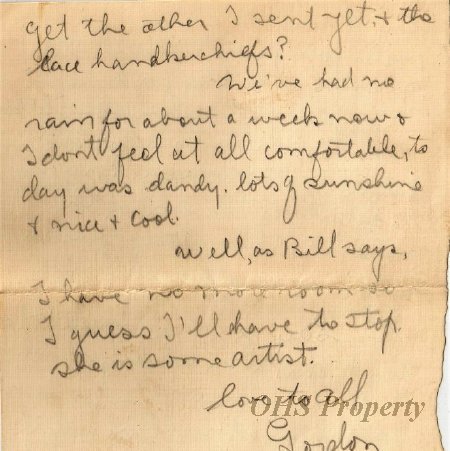 Munro Letters- 1915 Dec. 19- from Gordon Munro to Jessie Munro