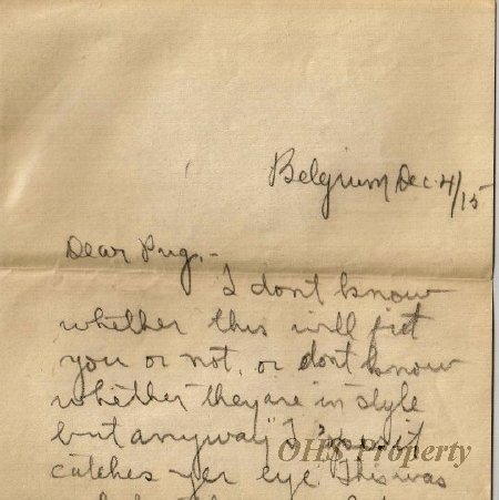 Munro Letters- 1915 Dec. 4- from Gordon Munro to Margaret Munro