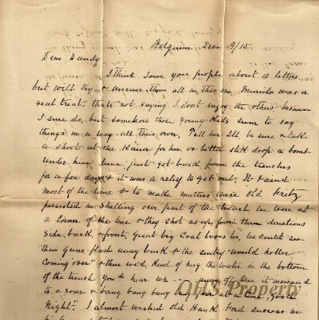 Munro Letters- 1915 Dec. 9- from Gordon Munro to Dandy