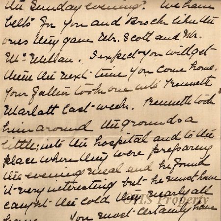 Munro Letters- 1915 Feb 18- from Jessie Munro (Mother) to Gordon Munro