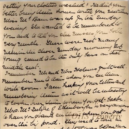 Munro Letters- 1915 Feb 18- from Jessie Munro (Mother) to Gordon Munro