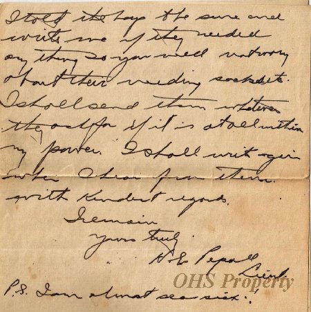 Munro Letters- 1915 July 23- from Lieut. H. S. Pepall to Jessie Munro