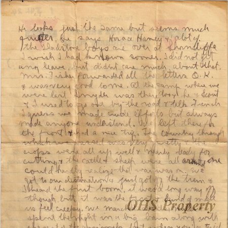 Munro Letters- 1915 July 24- from Gordon Munro to Jessie Munro