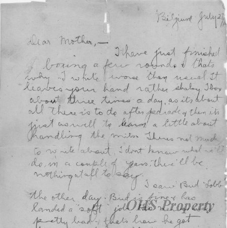 Munro Letters- 1915 July 27- Gordon Munro to Jessie Munro