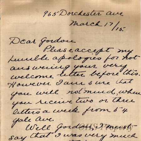 Munro Letters- 1915 Mar 17- from Florence to Gordon Munro