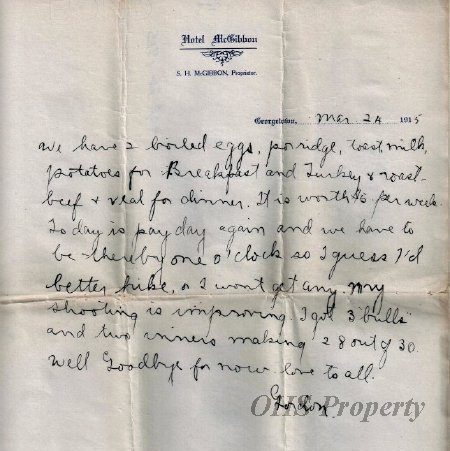 Munro Letters- 1915 Mar 24- from Gordon Munro to Jessie Munro