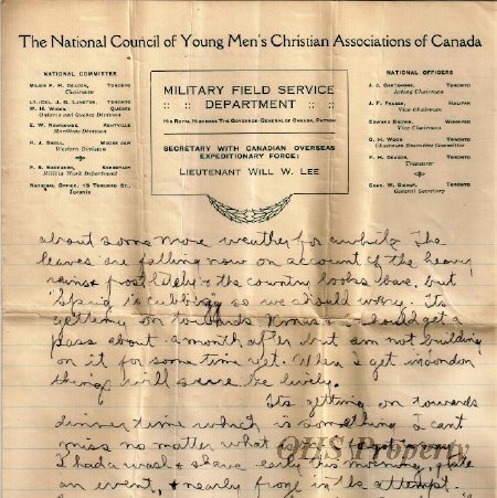 Munro Letters- 1915 Nov 9- from Gordon Munro to Jessie Munro