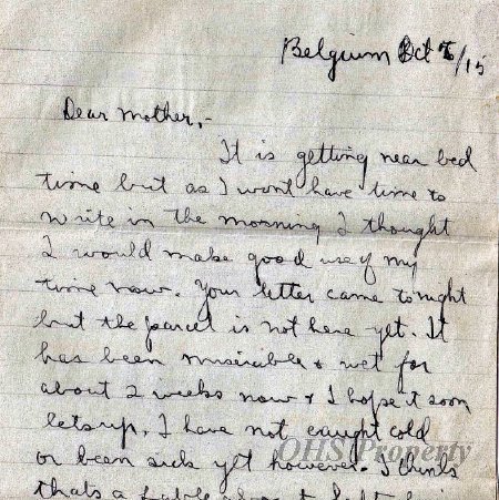Munro Letters- 1915 Oct 7- from Gordon Munro to Jessie Munro