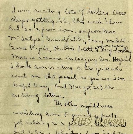 Munro Letters- 1915 Oct 7- from Gordon Munro to Jessie Munro
