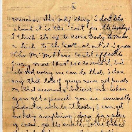 Munro Letters- 1915 Sep 19- from Gordon Munro to Jessie Munro
