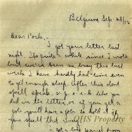 Munro Letters- 1915 Sep 28- from Gordon Munro to Arthur Melville Munro