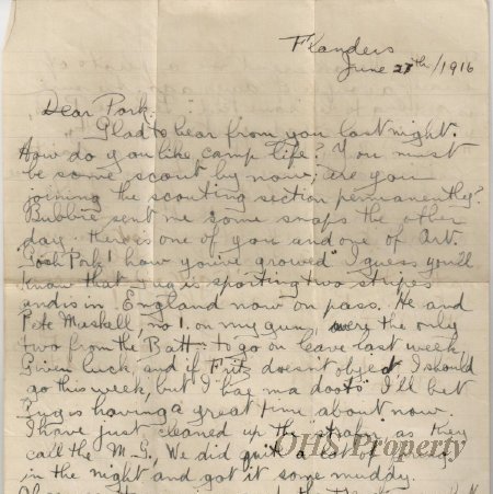 Munro Letters- 1916 June 27- from G. B. Chisholm to Melville Munro