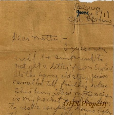 Munro Letters- 1916 June 8- Gordon Munro to Jessie Munro