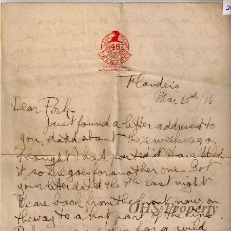Munro Letters- 1916 Mar 25- from G. B. Chisholm to Arthur Melville Munro