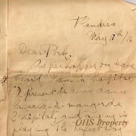 Munro Letters- 1916 May 17- from G. B. Chisholm to Melville Munro