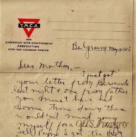 Munro Letters- 1916 May 4- from Gordon Munro to Jessie Munro