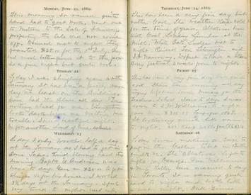 Shot of handwritten diary