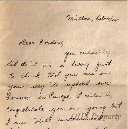 Munro Letters- 1915 Feb 4- from Fleda to Gordon Munro