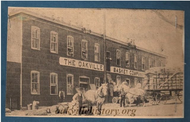 Photograph of the Oakville Basket Company featured in the 1967 Centennial Edition of the Daily Journal-RecordPicture